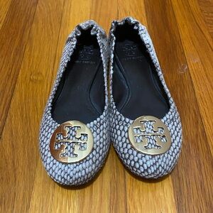 Tory Burch Gray and Brown Ballet-style Shoes